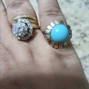 10k solid gold sleeping beauty turquoise ring